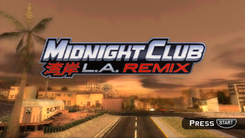 Midnight Club LA Remix title screen for PSP